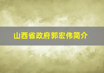 山西省政府郭宏伟简介