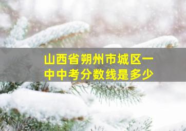 山西省朔州市城区一中中考分数线是多少