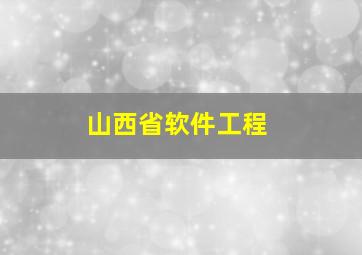 山西省软件工程