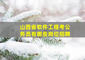 山西省软件工程考公务员有哪些岗位招聘