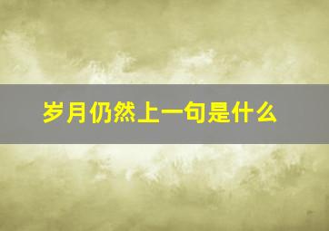 岁月仍然上一句是什么