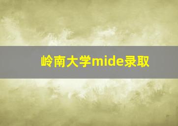 岭南大学mide录取