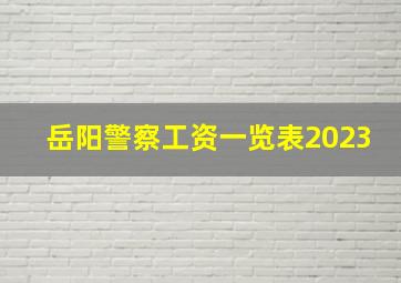 岳阳警察工资一览表2023