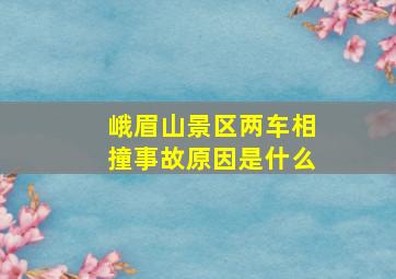 峨眉山景区两车相撞事故原因是什么