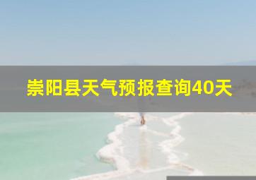 崇阳县天气预报查询40天