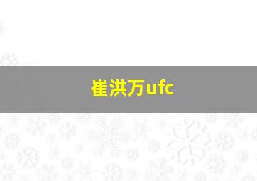 崔洪万ufc