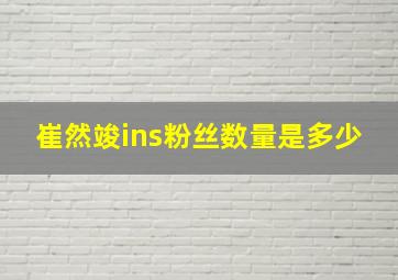 崔然竣ins粉丝数量是多少