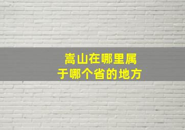 嵩山在哪里属于哪个省的地方