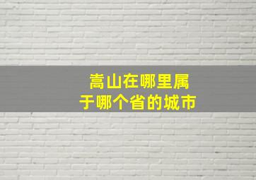 嵩山在哪里属于哪个省的城市