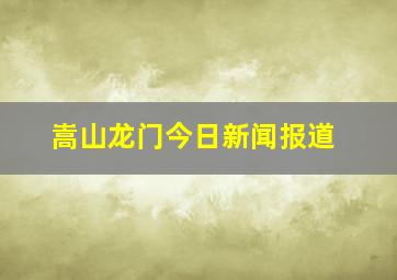 嵩山龙门今日新闻报道