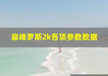 巅峰罗斯2k各项参数数据