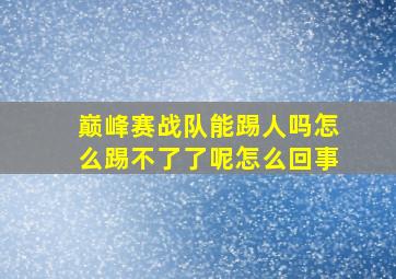 巅峰赛战队能踢人吗怎么踢不了了呢怎么回事