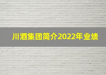 川酒集团简介2022年业绩