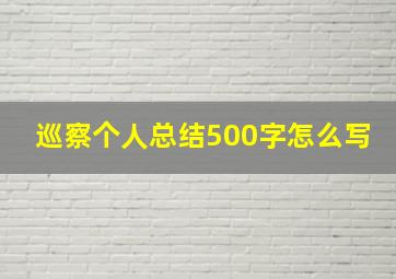 巡察个人总结500字怎么写