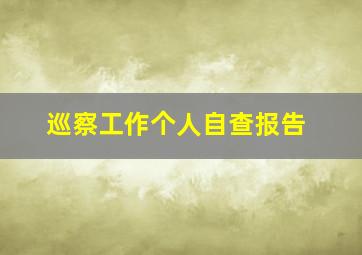 巡察工作个人自查报告