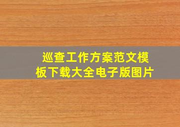 巡查工作方案范文模板下载大全电子版图片