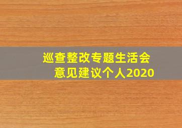 巡查整改专题生活会意见建议个人2020