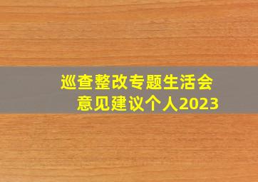 巡查整改专题生活会意见建议个人2023