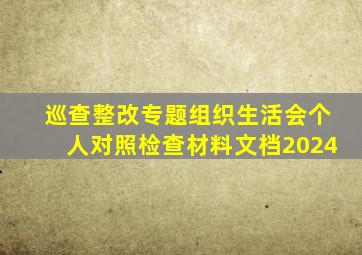 巡查整改专题组织生活会个人对照检查材料文档2024