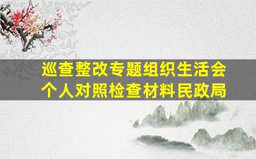 巡查整改专题组织生活会个人对照检查材料民政局