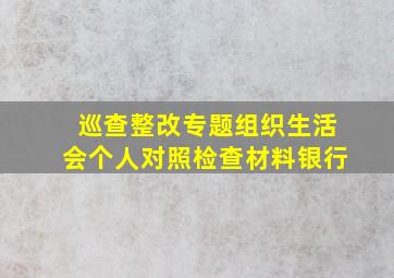 巡查整改专题组织生活会个人对照检查材料银行