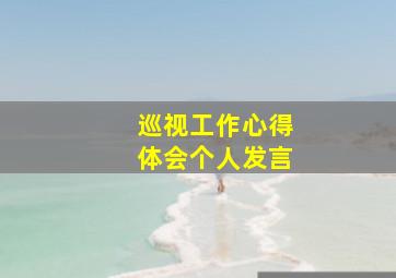 巡视工作心得体会个人发言