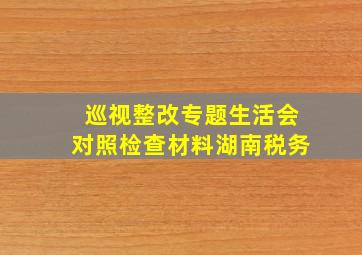 巡视整改专题生活会对照检查材料湖南税务