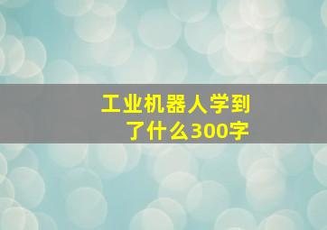 工业机器人学到了什么300字