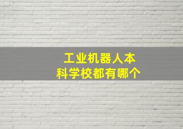 工业机器人本科学校都有哪个