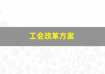 工会改革方案