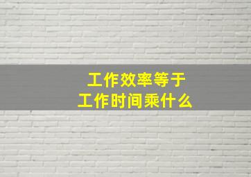 工作效率等于工作时间乘什么