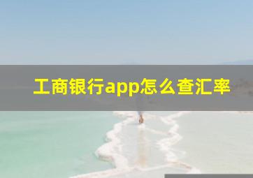 工商银行app怎么查汇率