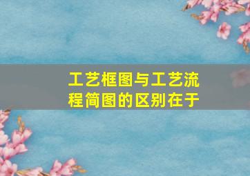 工艺框图与工艺流程简图的区别在于