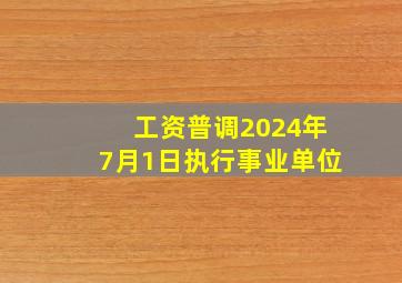 工资普调2024年7月1日执行事业单位