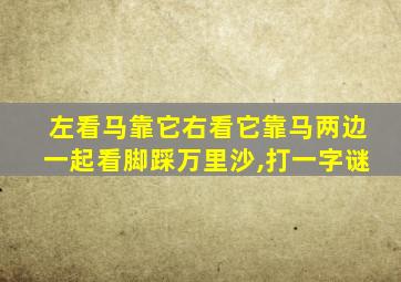 左看马靠它右看它靠马两边一起看脚踩万里沙,打一字谜