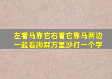 左看马靠它右看它靠马两边一起看脚踩万里沙打一个字