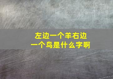 左边一个羊右边一个鸟是什么字啊