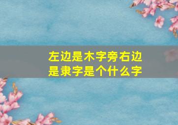 左边是木字旁右边是隶字是个什么字