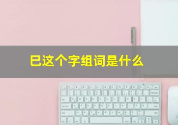 巳这个字组词是什么