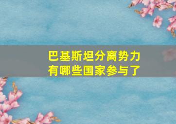 巴基斯坦分离势力有哪些国家参与了