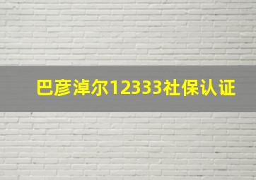 巴彦淖尔12333社保认证