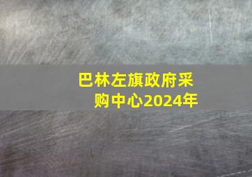 巴林左旗政府采购中心2024年