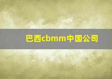 巴西cbmm中国公司