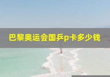 巴黎奥运会国乒p卡多少钱