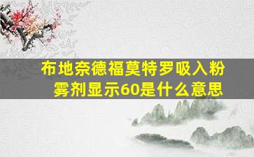 布地奈德福莫特罗吸入粉雾剂显示60是什么意思