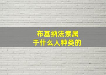 布基纳法索属于什么人种类的