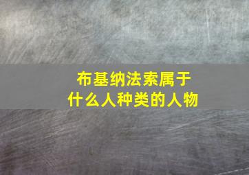 布基纳法索属于什么人种类的人物