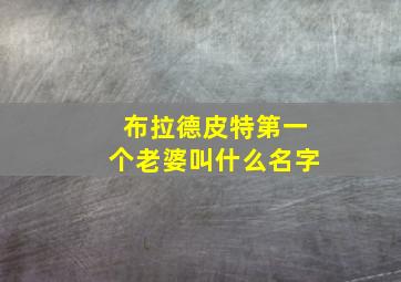 布拉德皮特第一个老婆叫什么名字