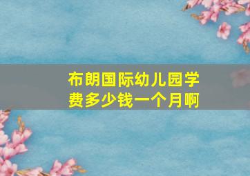 布朗国际幼儿园学费多少钱一个月啊