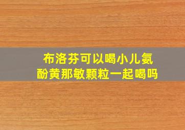 布洛芬可以喝小儿氨酚黄那敏颗粒一起喝吗